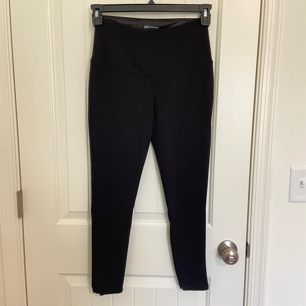 NWOT Jones New York women’s solid black cotton wide waistband crop leggings M